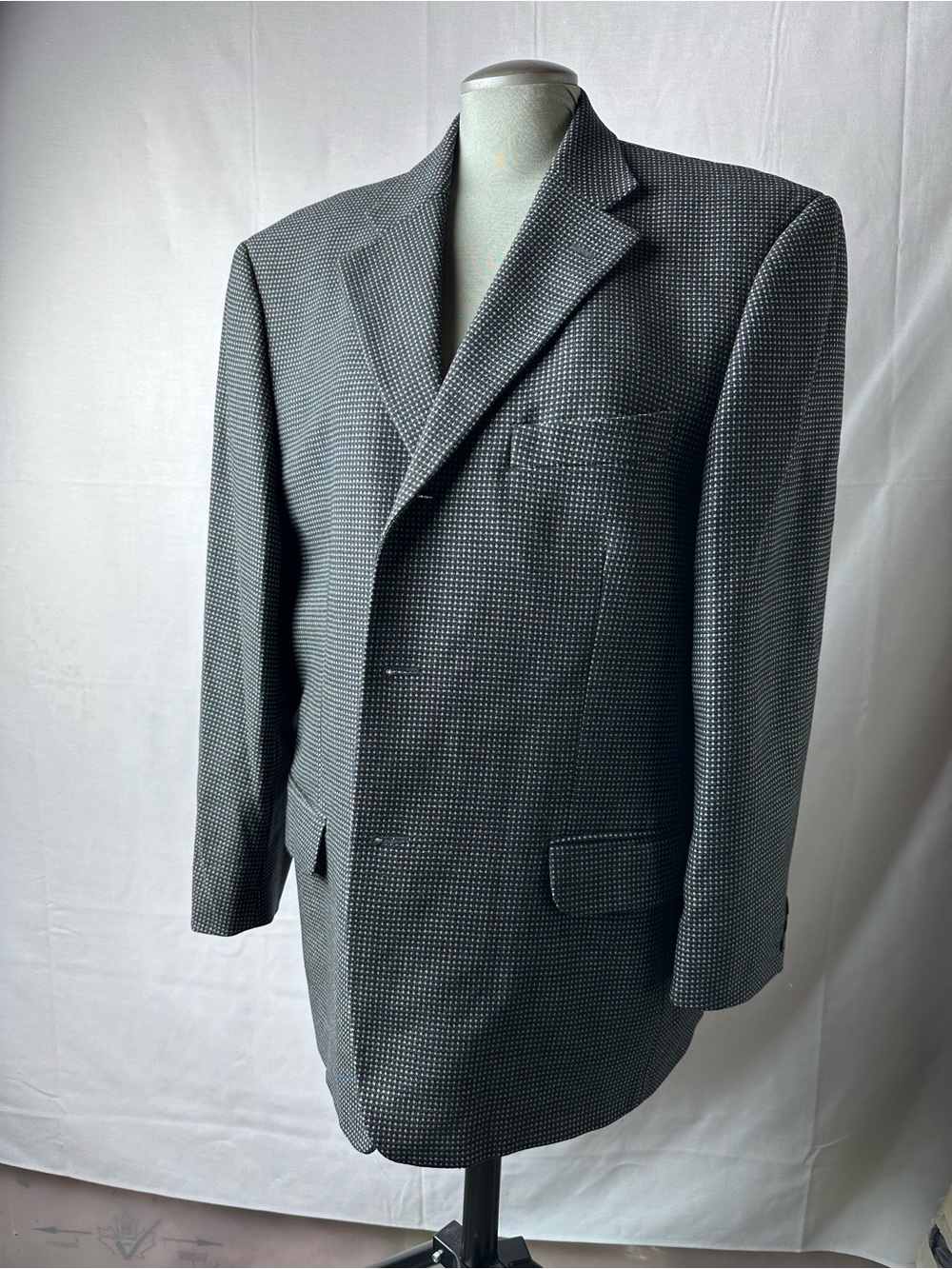 Pronto Uomo Men's 42 Wool Blazer Sport Coat Black Brown Jacket